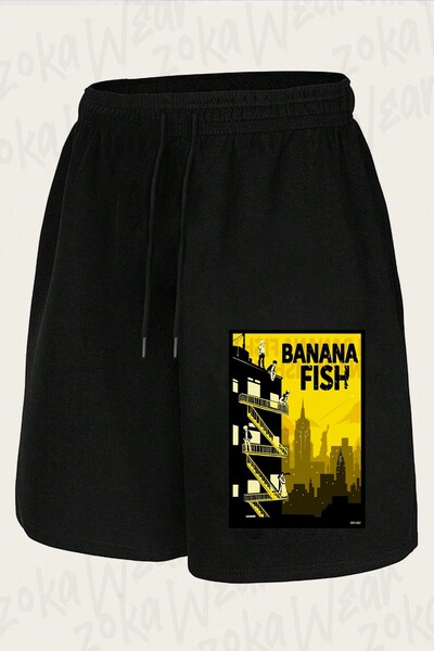 ZOKAWEAR شورت مطبوع بتصميم أنمي ذو طابع نيويوركي للجنسين من Banana Fish