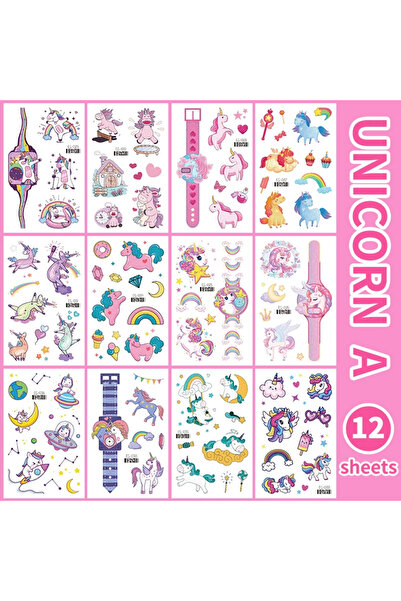 Choice A0471-Unicorn A 12 Sheets Glitter Cute Tattoos, Glitter Styles Unicorn...
