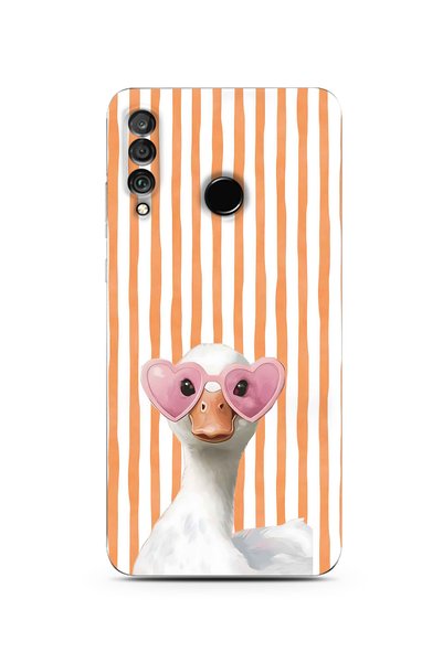 FLAMENKO Huawei P30 Lite Compatible Transparent Phone Case with Heart and Gla...