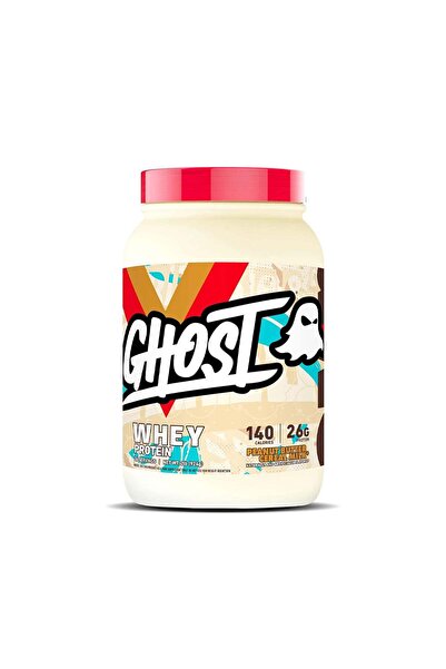 Ghost مسحوق بروتين مصل اللبن مع زبدة الفول السوداني وحبوب الإفطار والحليب، 26...