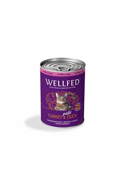 Wellfed Αποστειρωμένο Κονσέρβα Γάτας Γαλοπούλα & Πάπια 400γρ