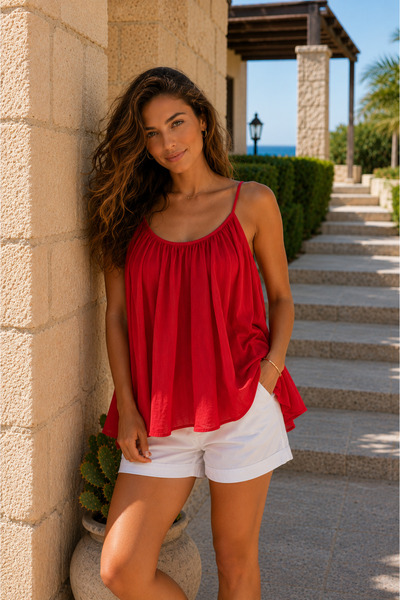 ABBRA Women's Lined Casual Blouse