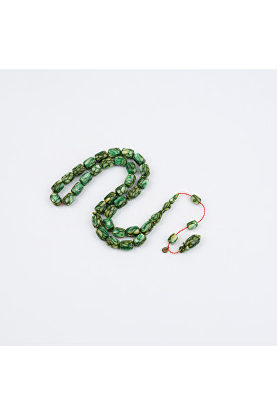 LapisDo Capsule Galalit tăiate 8x11.5mm Tesbih - Verde Alb