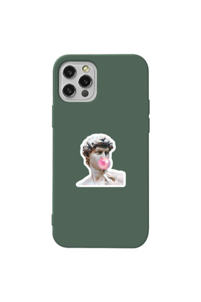 Other Apple iPhone 12 Pro Max Bubble Dark Green Colored Silicone TPU Θήκη