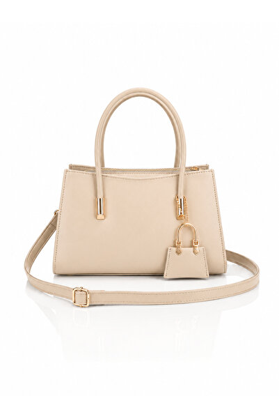 Av A Dos Women's Shoulder Bag with Accessories, Cross Strap, Gold Detailed Mi...