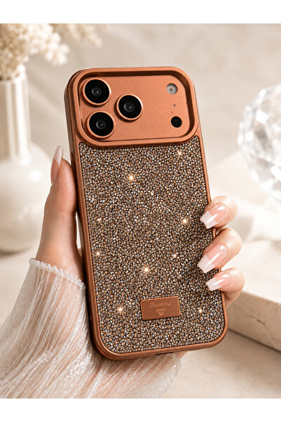 PRESTIGE KILIF Işıltılı Diamond Taşlı Lüks İPhone 13/14 GOLD Telefon Kılıfı |...