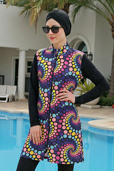 armonika 3-Piece Set with Lycra Sleeves, Elastic Waist, Side Slits, Parachute...