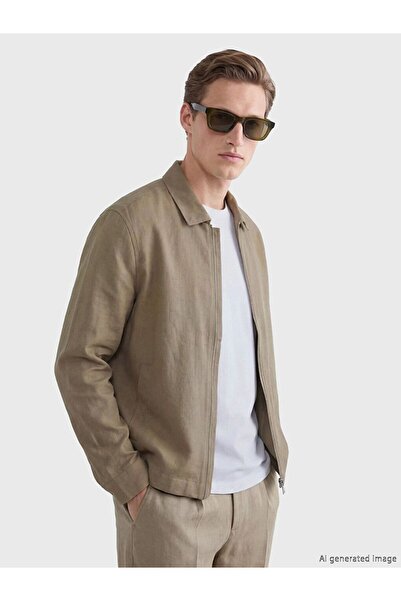 LC Waikiki Southblue Beige Shirt Collar Men's Jacket