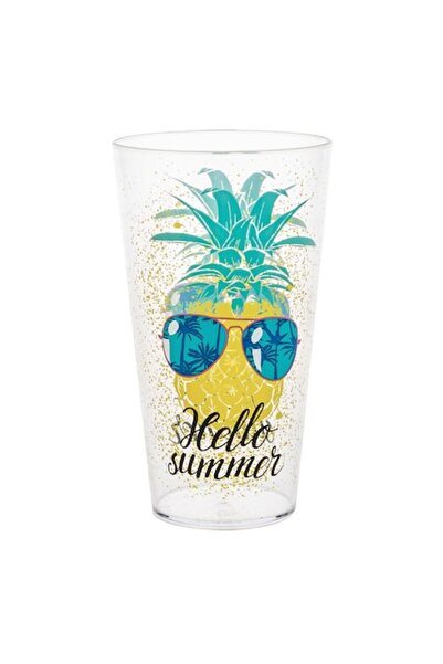 OEM Set de 6 pahare transparente din plastic, model ananas, 600ml