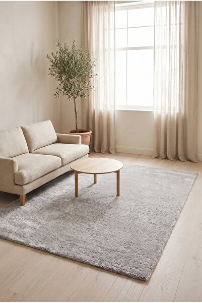 ARTAC HOME Nova Yıkanabilir Kaymaz Taban Kesme Yolluk Peluş Halı - Açık Gri