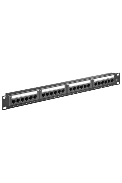 goobay Πάνελ διανομής 93866 19 "/1U, 24 θύρες, CAT 6 UTP, μαύρο