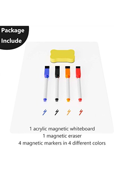 Arabest Magnetic Whiteboard Fridge Dry Erase Board, Glossy White Planning Boa...