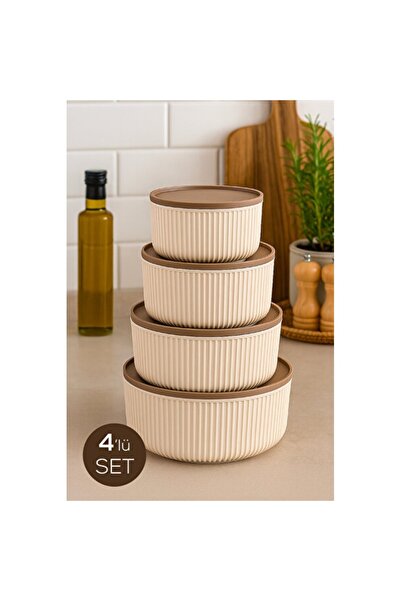 Empressco Set of 4 Round Storage Containers, Multifunctional and Stylish Design