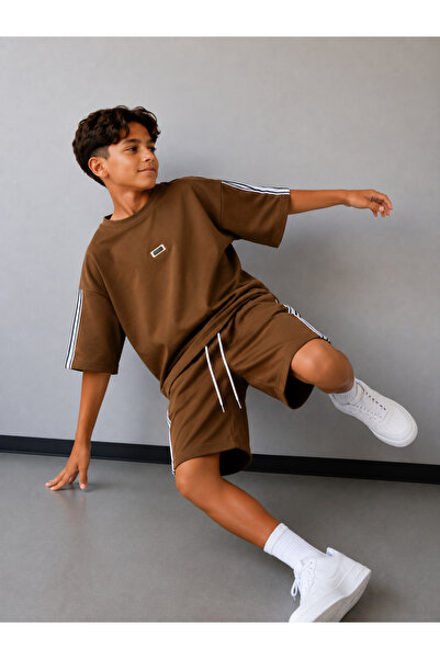 Rotito Boy's 2 Thread Stripe Detailed Oversize Shorts Set