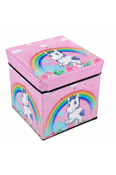 AtaPetGarden Cutie de depozitare pliabilă tip taburet cu UNICORN 30x30x30 cm ...
