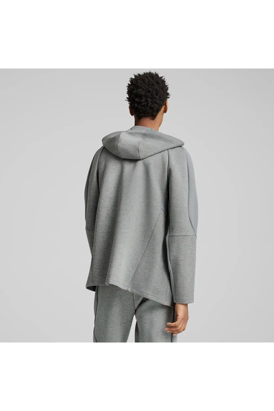 Puma EVOSTRIPE Full-Zip Hoodie Gri Erkek Sweatshirt