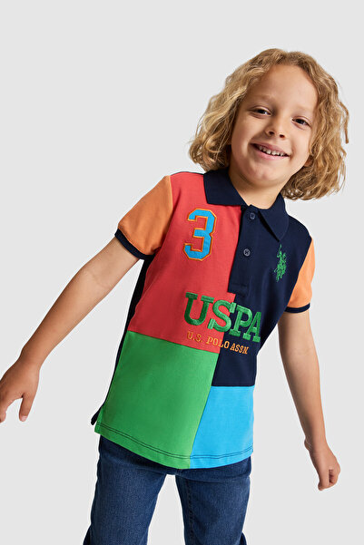 U.S. Polo Assn. Boy's Navy Blue Polo Collar T-Shirt 50320409-Vr033