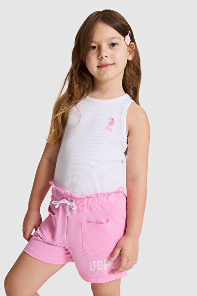 U.S. Polo Assn. Girl's White Crew Neck Basic T-Shirt 50325671-Vr013