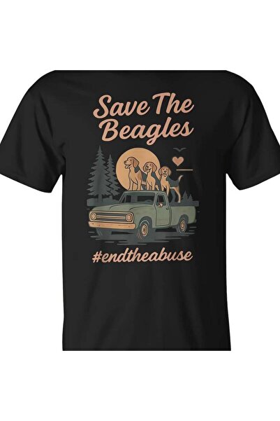 LİNA06 تي شيرت Save The Beagles End Animal Abuse Vintage Dog للجنسين، ذو رقبة...