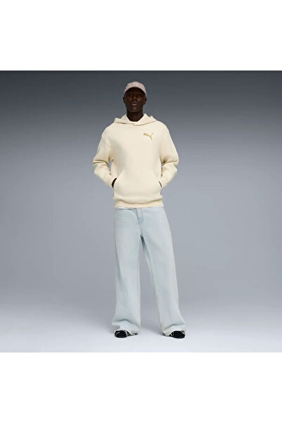Puma سويت شيرت رجالي من ESS ELEVATED CAT LOGO باللون الكريمي