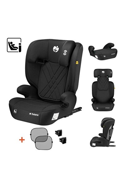Tulano Детско столче за кола с isofix 2в1 I-Size Joy 45 Черен 100-150 см с по...