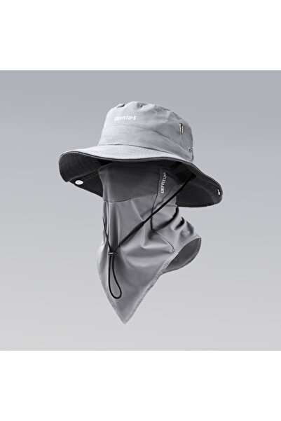 choice2 One Size SMT-X21-AB-shenhui Sun Hat+Face Mask, Solid Color Foldable B...