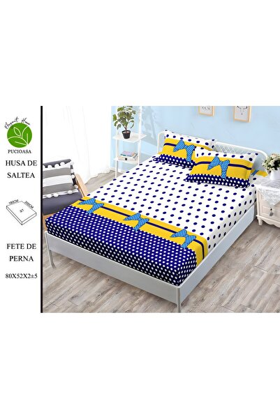 naniland.ro Husă de Pat Finet 2 Persoane 3 Piese cu Elastic 180x200 cm, Model...
