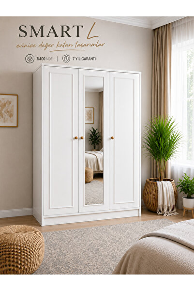 VENATTO SMART L 3 KAPAKLI,AYNALI DOLAP/GARDIROP (%100MDF)