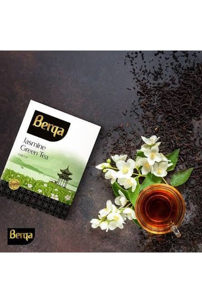 Berqa شاي بيرجا الياسمين الأخضر وزهرة الياسمين شاي سائب 100 جرام