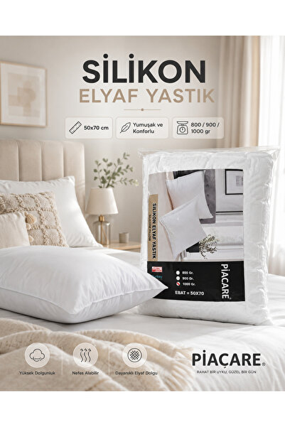 nnevora Silikon Elyaf Yastık 50x70 cm Yumuşak Konforlu Dolgulu Uyku Yastığı 1...