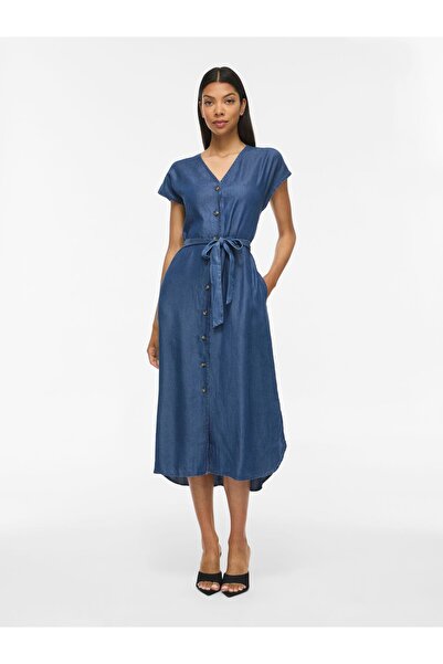 VILA Maxikleid VIMAIA Kurzärmeliges