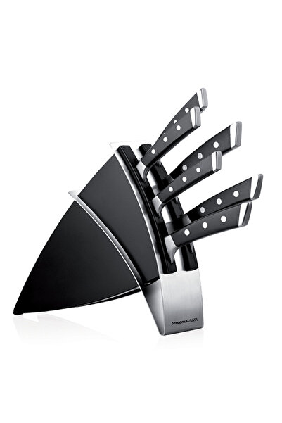 TESCOMA Set 6 cutite cu suport, Tescoma, Model Azza, Inox, Negru