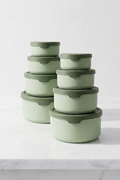 Kitchen Life Set of 8 Round Storage Containers (0.45ml -0.8Ml-1.5L-2.5L)