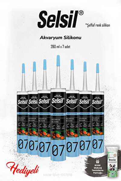 Selsil 7'li Şeffaf Akvaryum Silikon ve ROSIE
