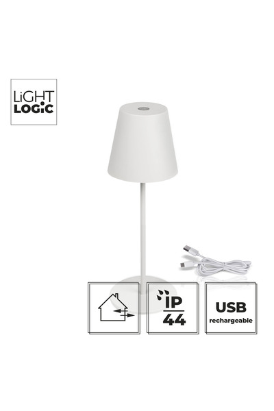 LightLogic Lampă LED reîncărcabilă LL WARS, CCT, USB-C, IP44, alb