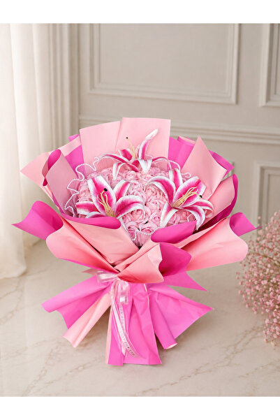 pink collection Lilyum gül buketi