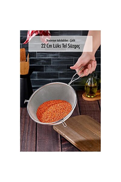 Empressco 22 cm Steel Wire Strainer and Colander, Practical Kitchen Utensil