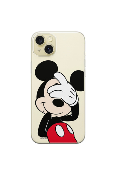 Disney Case Apple iPhone 15 Plus Mickey Partial Print Hiding Transparent