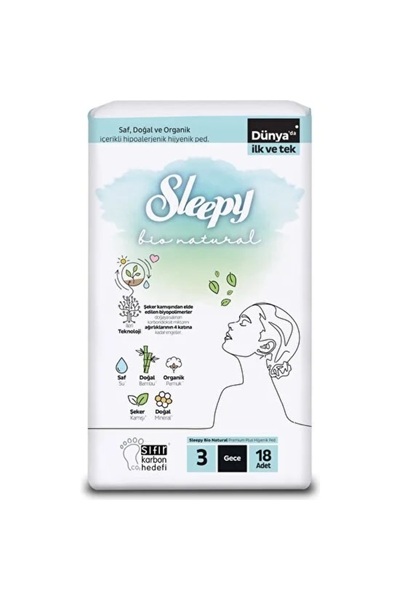 Sleepy Bio Natural Ped Gece 18 Li