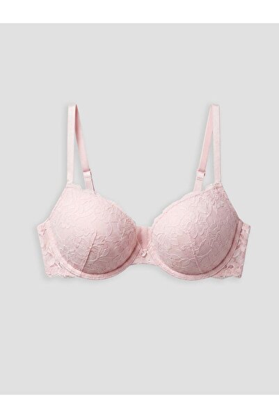 LC Waikiki LCW DREAM Pembe Balenli Dolgulu Dantelli Tişört Sütyen