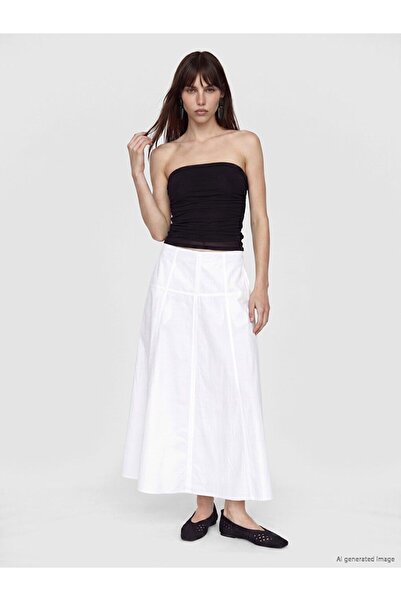 LC Waikiki Lcw Vision Ecru Poplin Flared Skirt