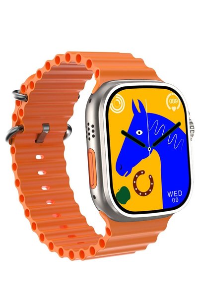 Generic i10 Ultra Max Smart Watch Men, Women, IP67 Waterproof Wireless Charging Smartwatch, Orange