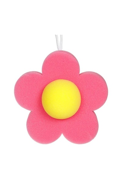 Jumbo Burete de Baie Floare Fucsia Galben 14x3.5cm | Burete de baie pentru du...