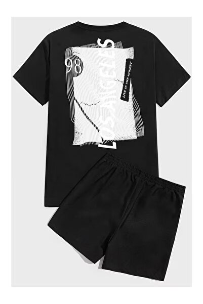 cto your style Set de pantaloni scurți cu imprimeu grafic abstract pentru băr...