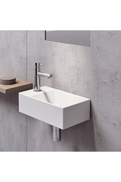 GSI Kube-X Slim 9484 Λευκός Πορσελάνινος Νιπτήρας Μπάνιου Κρεμαστός ή Επιτραπ...