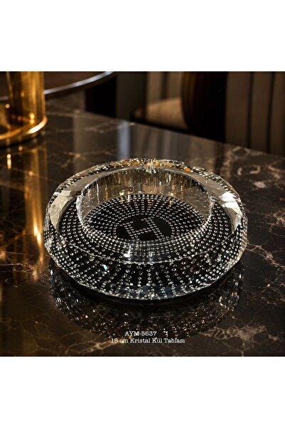 Hinora Model din sticlă de cristal, design elegant, cu logo H, scrumieră de 1...