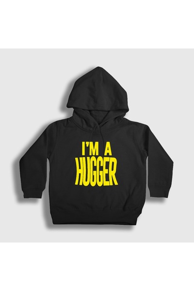 Presmono سويت شيرت بقلنسوة للأطفال باللون الأسود I'm A Hugger WWE Wrestling B...