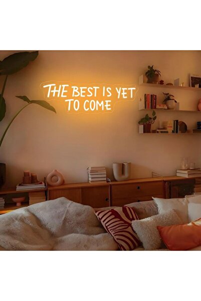 Slasa The Best Is Yet to Come LED Neon Sign 20×40 cm, Yellow, with 6mm Acryli...