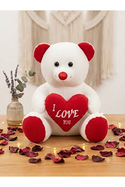 NARE 45 CM Peluş Ayıcık Kalpli I Love You Yazılı Büyük Boy Teddy Bear Sevgili...