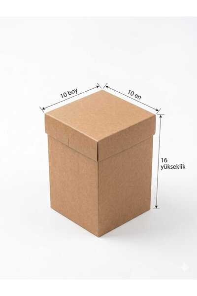 Kutu Ambarı Kraft Kutu Karton Hediye Kutusu 10x10x16 cm 3'lü